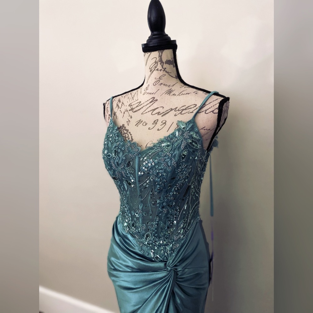 Sexy light blue prom dress, evening gown, formal dress, or pageant dress - Picture 2 of 2